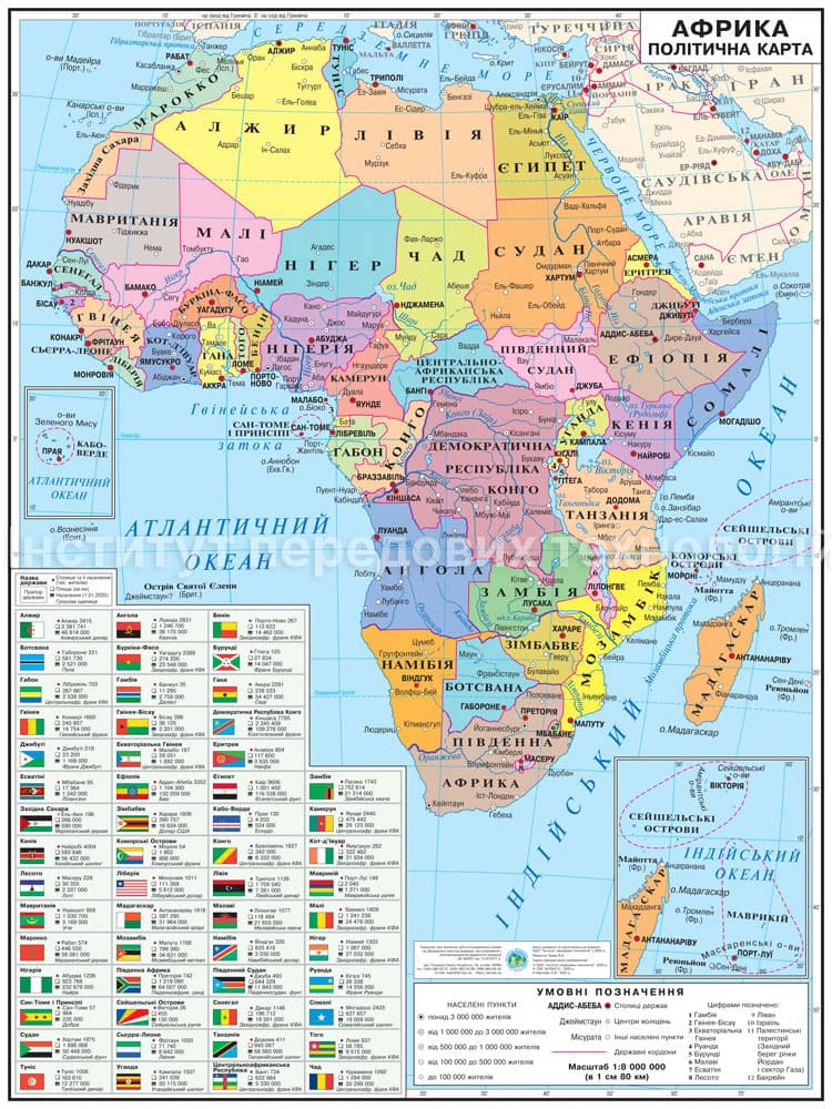 Political map of Africa 105x140 cm M1: 8 000 000 banner